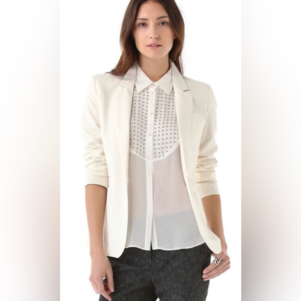 Elizabeth and James Ivory Silk Misaki Blouse, sz. Small